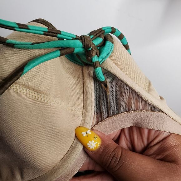 Victoria's Secret Green Pushup Padded Tankini Swim Top Underwire Bra Size 36C - Picture 4 of 5